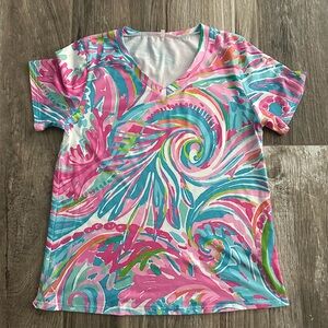 Multicolored V-neck Top